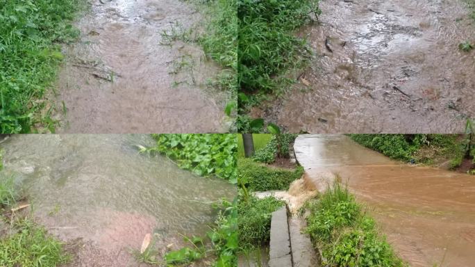 强降雨洪灾大暴雨洪水淹没 淹没河水暴涨