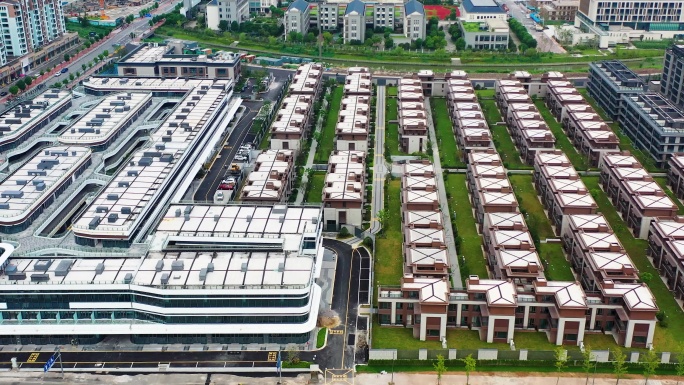 浙江黄岩，城市风景，建筑航拍