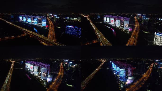 上海G60科创云廊松江拉斐尔地标夜景灯光