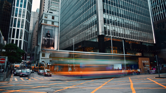 8K香港人流交通延时摄影