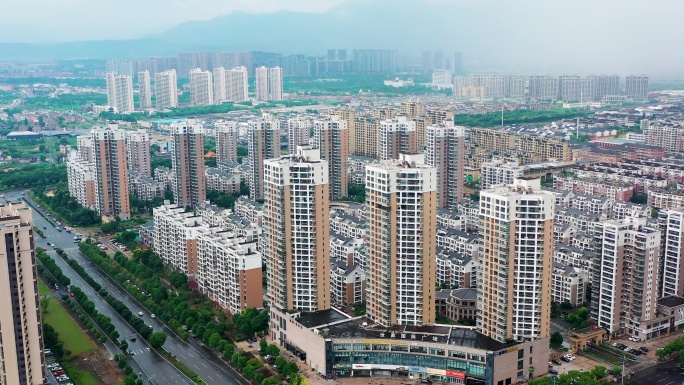 浙江黄岩，城市风景，建筑航拍