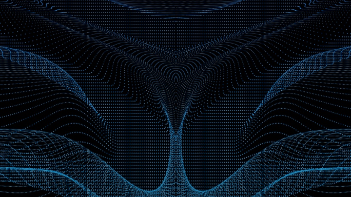 【4K时尚背景】蓝影发光点线光点动态暖场