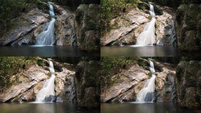 延时拍摄桂林大山里的峡谷瀑布