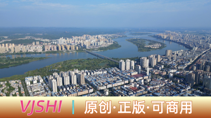 4K遂宁高空城市空镜头城市鸟瞰高速发展