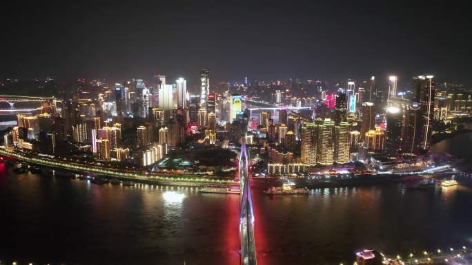 城市日出日落夜景航拍