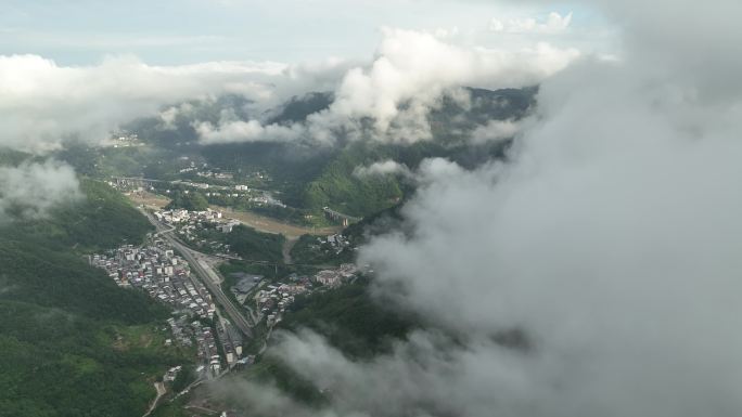 航拍紫阳县