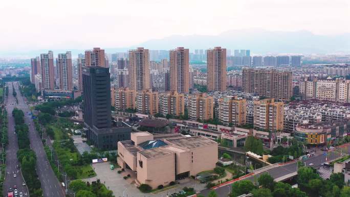 浙江黄岩，城市风景，建筑航拍