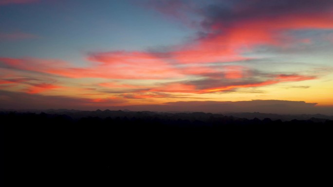 落日空镜 山脉 夕阳 大山