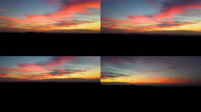 落日空镜 山脉 夕阳 大山