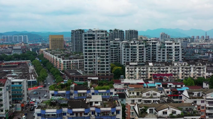 浙江黄岩，城市风景，建筑航拍