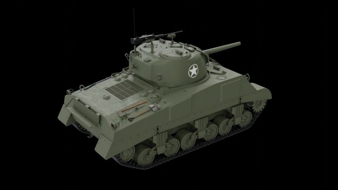 M4谢尔曼坦克三维旋转透明