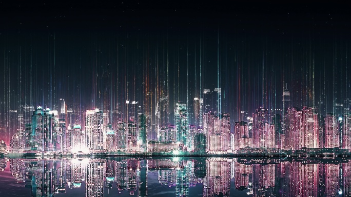 超宽屏虚拟夜景城市
