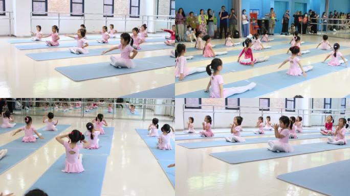 【合集】练习舞蹈的小女孩形体训练老师示范