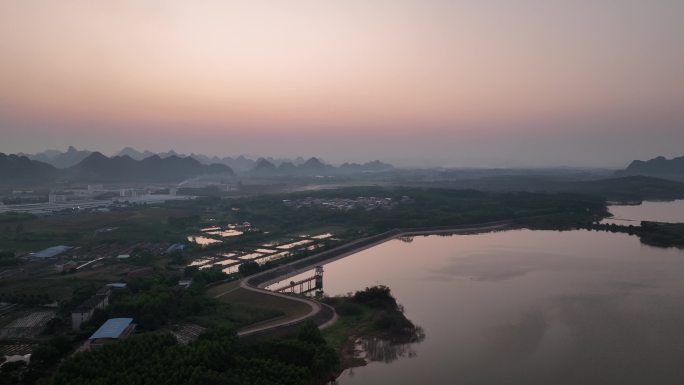 东盟经济开发区定标水库航拍5