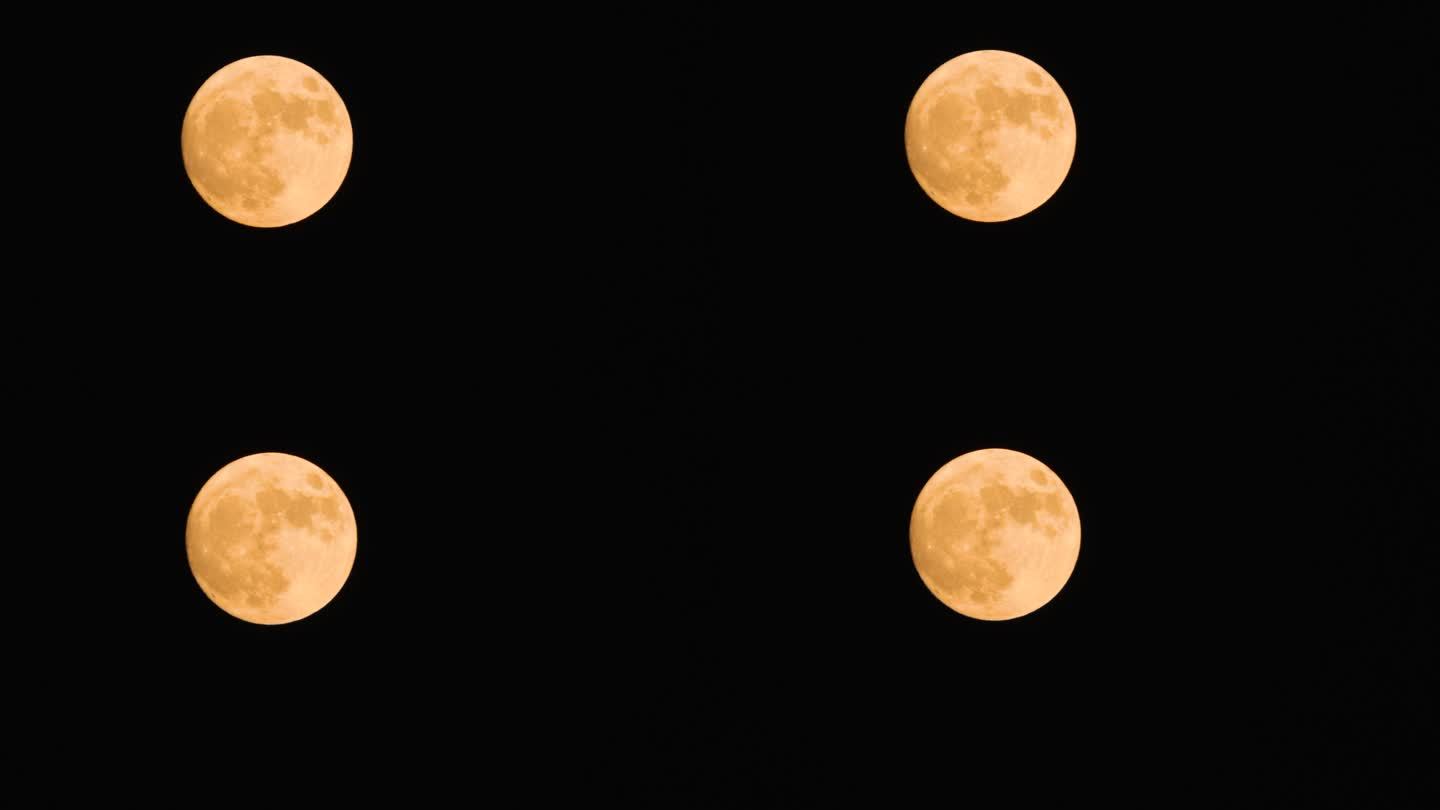 中秋月亮明月圆月思念家乡月景特写超级月亮
