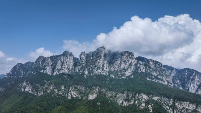 庐山五老峰特写航拍延时