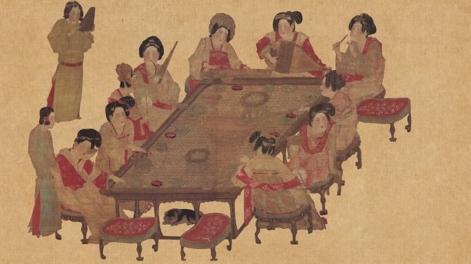 中国传统名画-宫乐图E人物分层绑定模板