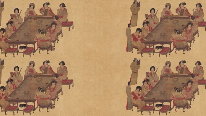 中国传统名画-宫乐图E人物分层绑定模板
