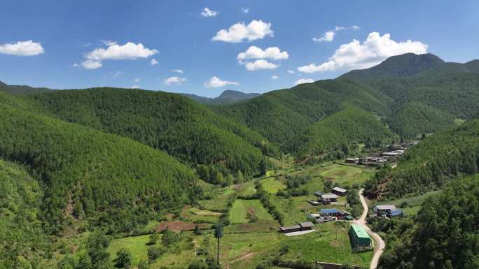 航拍泸沽湖蒗放村 高原湖泊泸沽湖