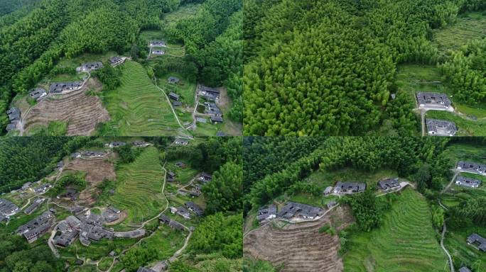 福建龙岩 梯田 青山 乡村 山间古村落