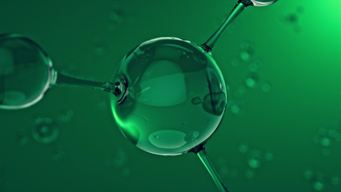 微观绿色分子细胞美容化妆品广告素材