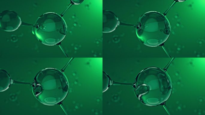 微观绿色分子细胞美容化妆品广告素材