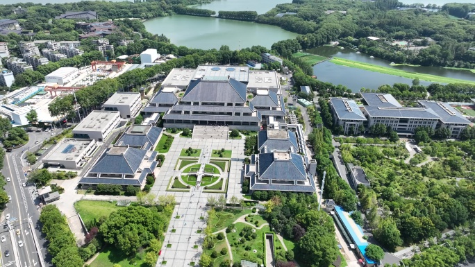 武汉博物馆航拍湖北省博物馆全景