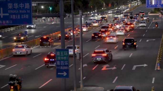 下班晚高峰路口亦庄地铁车流延时素材