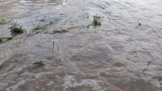 洪水浪花河水暴涨黄河水浪洪水浊水河水上涨