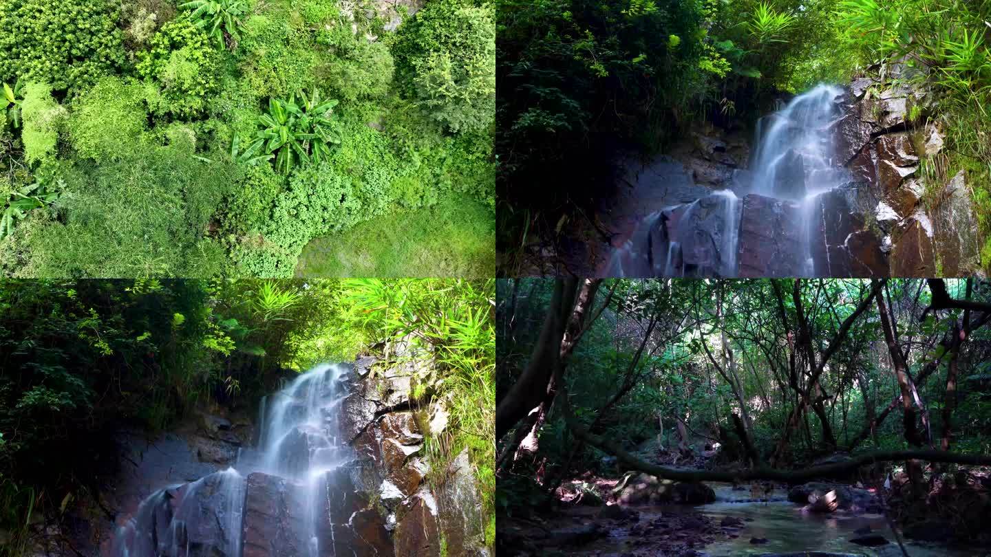 合集大自然森林河流山水瀑布风景丁达尔效应