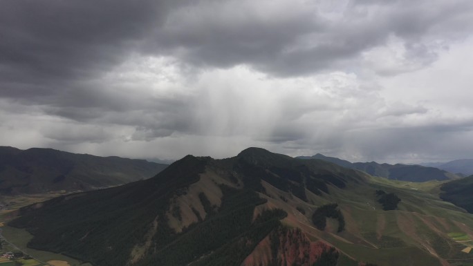 4k航拍青海祁连县阿咪东索景区牛心山