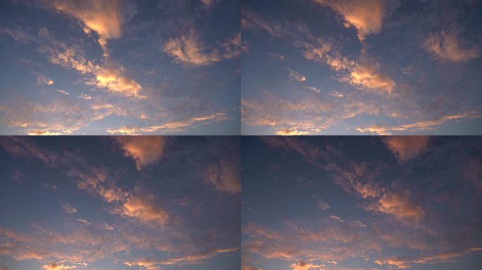 天空黄昏夕照流动的云延时摄影