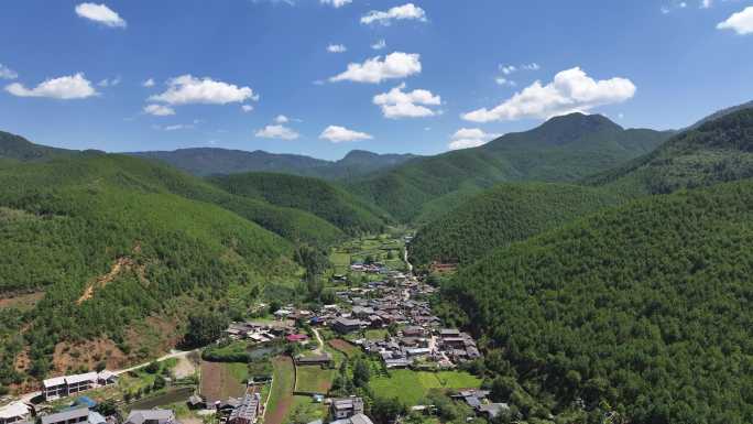 航拍泸沽湖蒗放村 高原湖泊泸沽湖