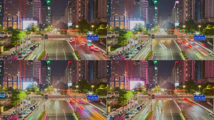 城市夜景车流