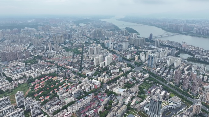 吉安市后河上空航拍