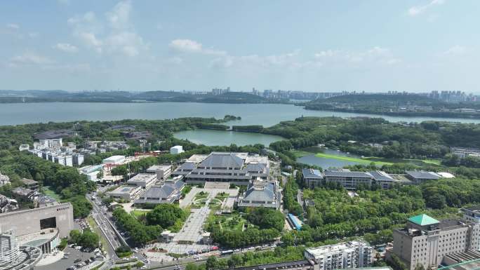 武汉博物馆航拍湖北省博物馆全景