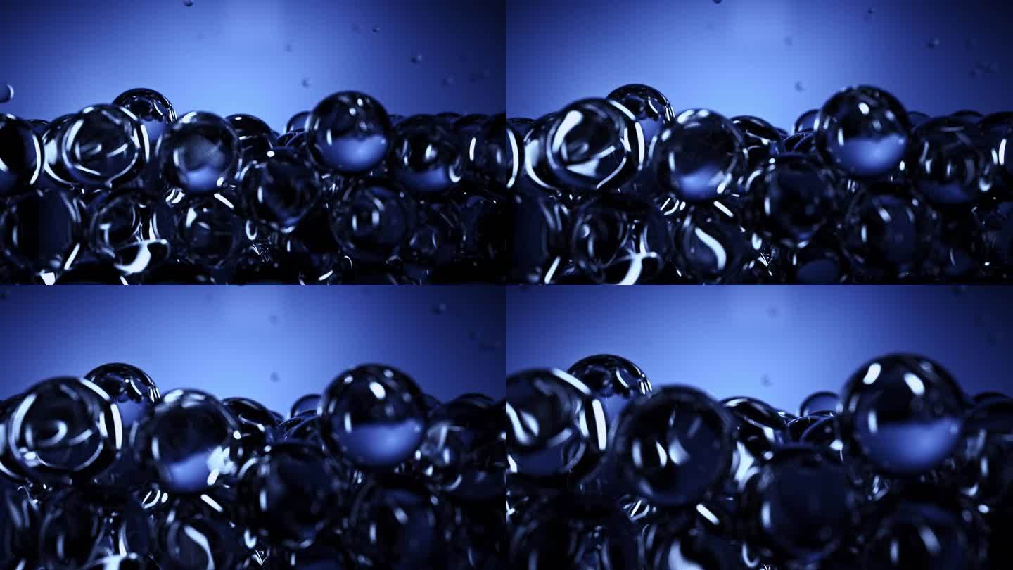 深蓝色化妆品水分子广告三维动画素
