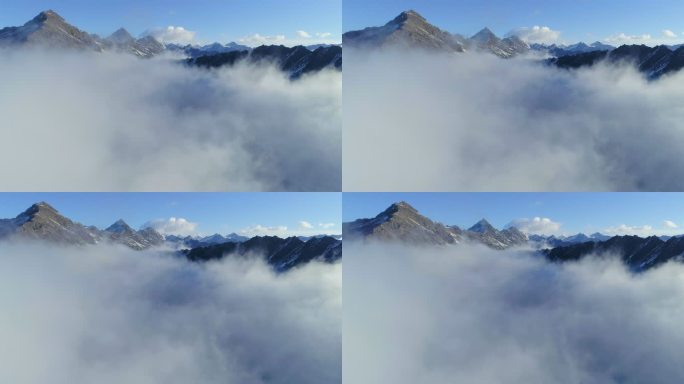 巴郎山云海云雾缭绕航拍风景