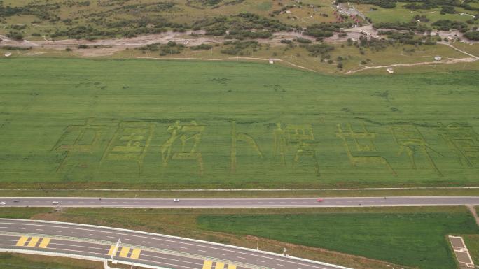 甘南夏河县拉卜楞藏学府农田航拍4K素材