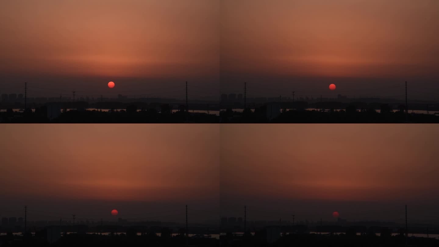 南京板桥远观日落