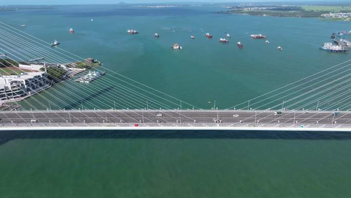 海南儋州洋浦大桥航拍