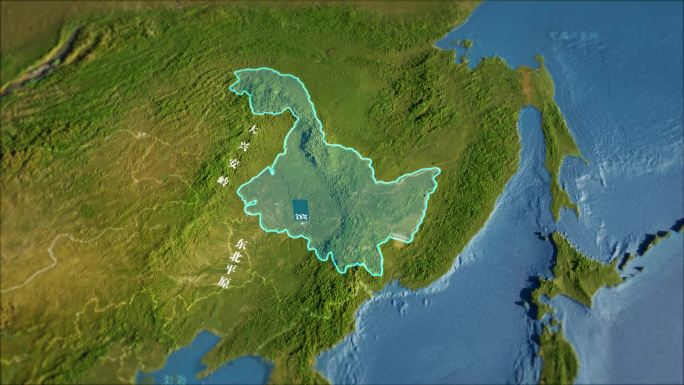 黑龙江 3d立体地图 中国写实地形 东北
