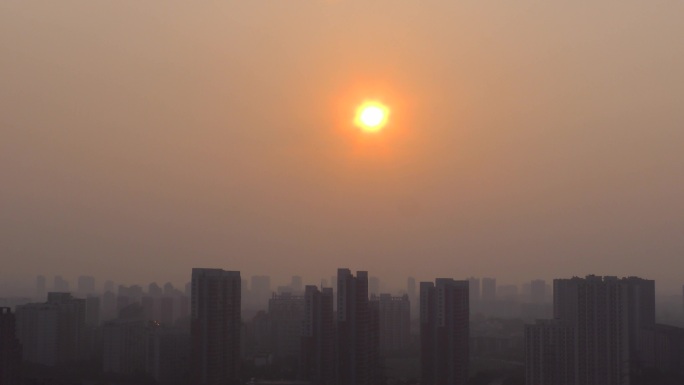 日出城市雾霾节能环保空气质量环境重污染