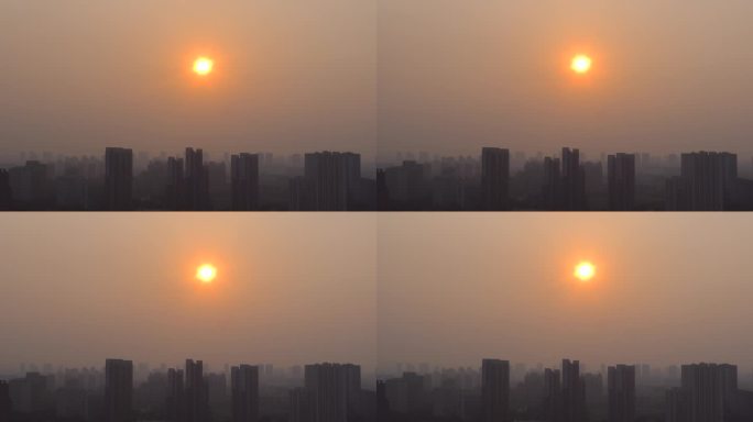 日出城市雾霾节能环保空气质量环境重污染
