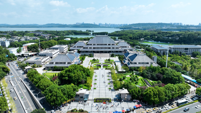 湖北省博物馆航拍武汉博物馆大景