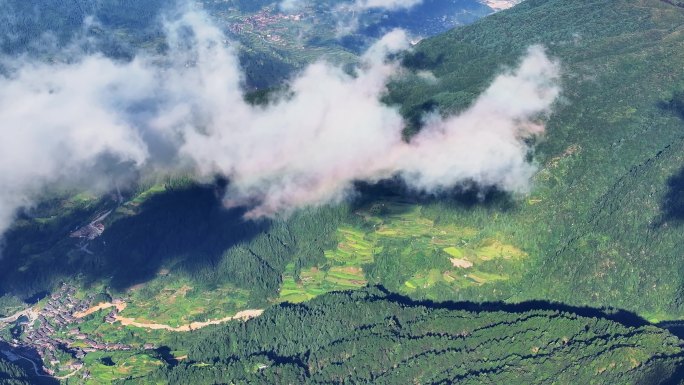 4K 航拍雷公山原始森林日出云海风光2