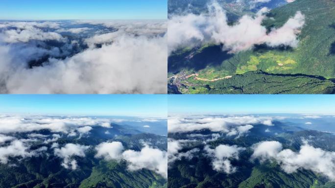 4K 航拍雷公山原始森林日出云海风光2