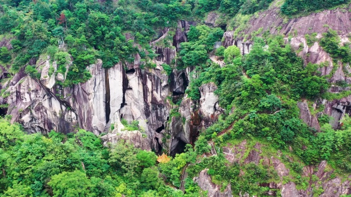 浙江温岭长屿硐天，双门硐景区，采石遗迹