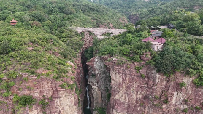 河南焦作修武风景名胜云台山红石峡景区航拍