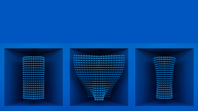 【裸眼3D】炫蓝炫酷立体矩阵艺术方形空间